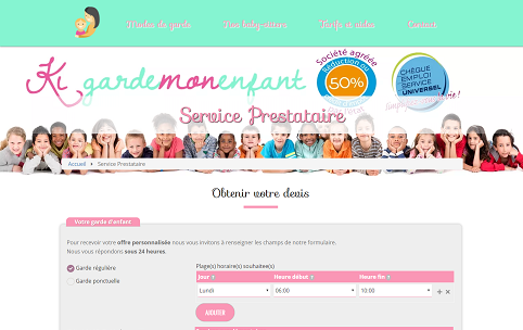 Réalisation du site internet Drupal de garde d'enfants KiGardeMonEnfant